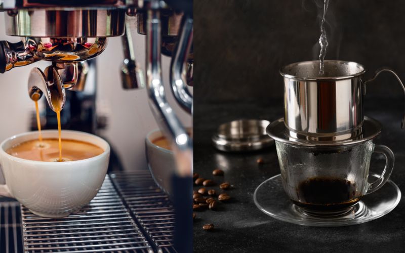 cà phê pha máy